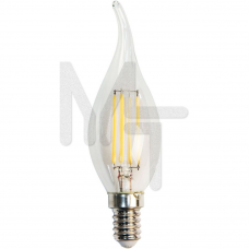 Лампа светодиодная LB-59 4LED(5W) 230V E14 2700K филамент свеча на ветру 25575