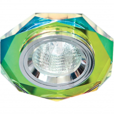 Светильник 8020-2(CD3003) 5-мультиколор-серебро (насыщенный)12V 50W MR16 G5.3 90*90*26mm 5-multi color/Silver 19703