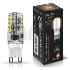 Лампа Gauss LED G9 AC150-265V 3W 230lm 2700K силикон 1/20/200 107709103
