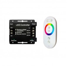 Контроллер для RGB 288W 24А с сенсорным пультом управления цветом (белый) 201013288