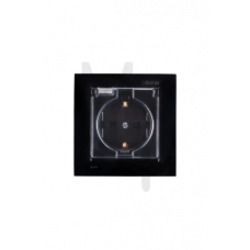 Розетка 2Р+Е Schuko, со шторками, с крышкой, IP44, 16А, 250В, винтовой зажим, черный 1590450-032