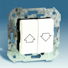 Выключатель двухклавишный кнопочный для управления жалюзи (без блокировки), 10А 250В, S27, белый 27396-65