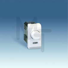 Светорегулятор проходной поворотно-нажимной, 40-500Вт, (лампы накаливания+галоген), узкий модуль, S2 27313-34