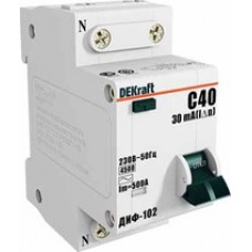 DEKraft Дифференциальный автоматический выключатель 1Р+N 25А 30мА тип AC х-ка С ДИФ-102 4,5кА 16005DEK