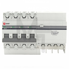 Дифференциальный автомат АД-4 40А/300мА (хар. C, AC, электронный, защита 270В) 4,5кА EKF PROxima DA4-40-300-pro