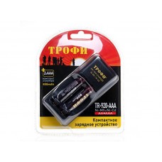 Зарядное устройство ТРОФИ TR-920 AAA компактное + 2 HR03 800mAh (6/24/768) C0031276