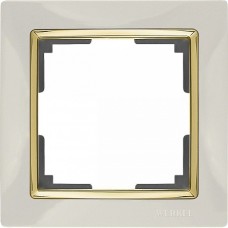 Рамка на 1 пост (слоновая кость / золото) / WL03-Frame-01-ivory-GD / W0011932 a051656