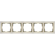 Рамка на 5 поста (слоновая кость, золото) / WL03-Frame-05-ivory-GD / W0051932 a051655