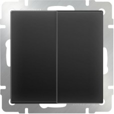 Выключатель двухклавишный  проходной / WL08-SW-2G-2W (черный матовый) / W1122008 a051621