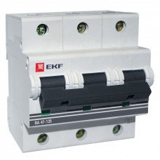 Автоматический выключатель 3P 100А (C) 15кА ВА 47-125 EKF PROxima mcb47125-3-100C