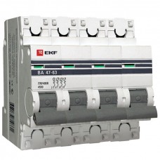 Автоматический выключатель 4P 63А (C) 4,5kA ВА 47-63 EKF PROxima mcb4763-4-63C-pro