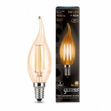 Лампа Gauss LED Filament Свеча на ветру E14 5W 400lm 2700K Golden 1/10/50 104801005