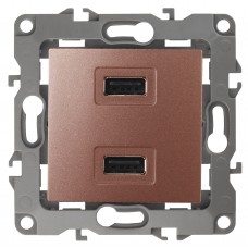 12-4110-14 ЭРА Устройство зарядное USB, 5В-2100мА, Эра12, медь (6/60/1920) Б0027499