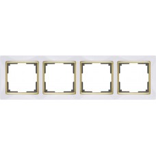 Рамка на 4 поста / WL03-Frame-04-white-GD (белый / золото) / W0041933 a051660