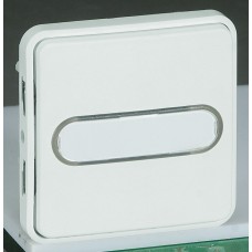 Legrand Plexo Arctic Антибактериальный Мех Выключатель 1-клавишный кнопочный с подсветкой и с держ. этикетки 70733