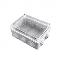 Коробка распаячная КМР-050-042пк пылевлагозащищенная, 10 мембранных вводов, уплотнительный шнур, прозрачная крышка (190х140х70) EKF PROxima plc-kmr-050-042pk