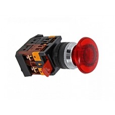 Кнопка AELA-22 красная с подсветкой NO+NC 380В Грибок EKF PROxima pbn-aela-1r-380