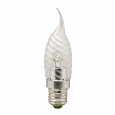 Лампа светодиодная LB-78 6LED(3.5W) 230V E27 4000K свеча на ветру хром 25362