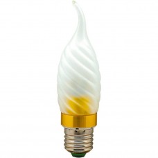 Лампа светодиодная LB-78 6LED(3.5W) 230V E27 6400K свеча на ветру матовая золото 25381