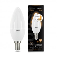 Лампа Gauss LED Свеча E14 7W 520lm 3000К step dimmable 1/10/100 103101107-S