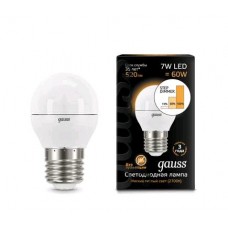 Лампа Gauss LED Шар E27 7W 520lm 3000K step dimmable 1/10/100 105102107-S