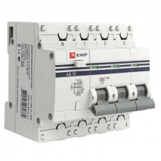 Дифференциальный автомат АД-32 3P+N 50А/100мА (хар. C, AC, электронный, защита 270В) 4,5кА EKF PROxima DA32-50-100-4P-pro