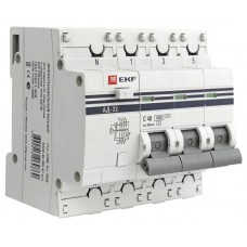Дифференциальный автомат АД-32 3P+N 16А/10мА (тип А) EKF PROxima DA32-16-10-4P-a-pro
