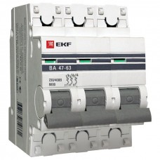Автоматический выключатель 3P 16А (B) 6кА ВА 47-63 EKF PROxima mcb4763-6-3-16B-pro