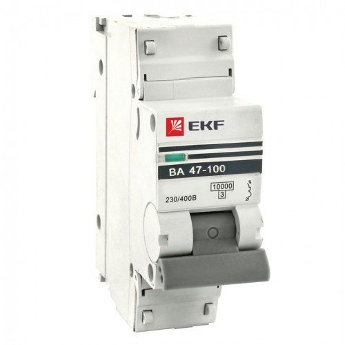 Автоматический выключатель 1P 32А (D) 10kA ВА 47-100 EKF PROxima mcb47100-1-32D-pro