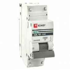 Автоматический выключатель 1P 80А (D) 10kA ВА 47-100 EKF PROxima mcb47100-1-80D-pro