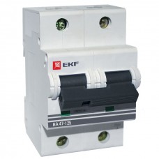 Автоматический выключатель 2P 100А (D) 15кА ВА 47-125 EKF PROxima mcb47125-2-100D
