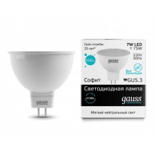 Лампа Gauss LED Elementary MR16 GU5.3 7W 570lm 6500K 1/10/100 13537