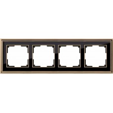 Рамка на 4 поста (золото / черный) / WL17-Frame-04 / W0041330 a051202