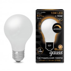 Лампа Gauss LED Filament A60 OPAL E27 10W 820lm 2700К 1/10/40 102202110
