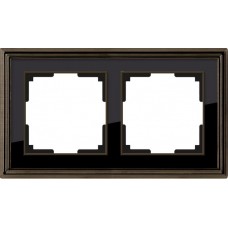 Рамка на 2 поста (бронза / черный) / WL17-Frame-02 / W0021328 a051198