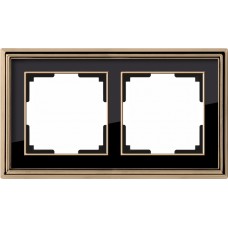 Рамка на 2 поста (золото / черный) / WL17-Frame-02 / W0021330 a051208