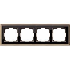 Рамка на 4 поста (бронза / черный) / WL17-Frame-04 / W0041328 a051213