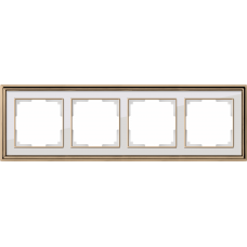 Рамка на 4 поста (хром / белый) / WL17-Frame-04 / W0041331 a051214