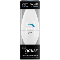 Лампа Gauss LED Свеча-dim E14 7W 590lm 4100К диммируемая 1/10/100 103101207-D