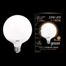 Лампа Gauss LED G125 E27 22W 1780lm 3000K 1/10 105102122