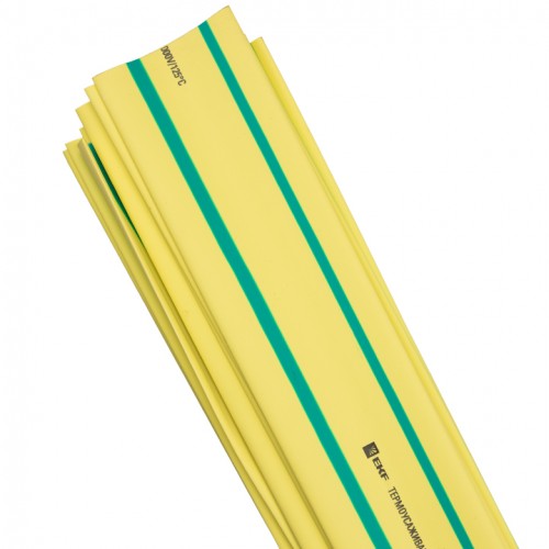 Термоусаживаемая трубка ТУТ 20/10 желто-зеленая в отрезках по 1м EKF PROxima tut-20-yg-1m
