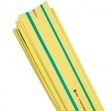 Термоусаживаемая трубка ТУТ 30/15 желто-зеленая в отрезках по 1м EKF PROxima tut-30-yg-1m