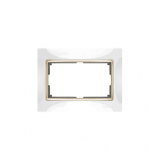 Рамка для двойной розетки (белый / золото) / WL03-Frame-01-DBL-white-GD / W0081933 a051653