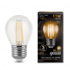 Лампа Gauss LED Filament Шар E27 11W 720lm 2700K 1/10/50 105802111