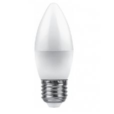 Лампа светодиодная LB-570 (9W) 230V E27 6400K свеча 25938