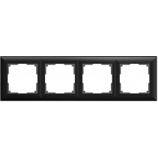 Рамка на 4 поста (черный матовый) / WL14-Frame-04 / W0042208 a051027
