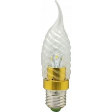 Лампа светодиодная LB-78 6LED(3.5W) 230V E27 4000K свеча на ветру золото 25374