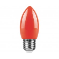 Лампа светодиодная LB-376 (1W) 230V E27 красный свеча для белт лайта 25928