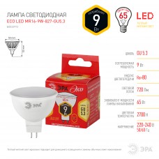 Лампа светодиодная ЭРА LED MR16-9W-827-GU5.3 ECO Б0032972