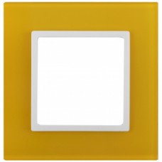 14-5101-21 ЭРА Рамка на 1 пост, стекло, Эра Elegance, жёлтый+бел Б0034476